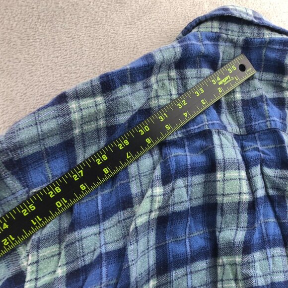 McGregor Bagpiper Mens Shirt Large Flannel Long Sleeve Plaid Classic Blue Y2K - Picture 8 of 12